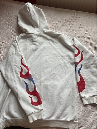 Diğer Kolu alev baskılı sweatshirt