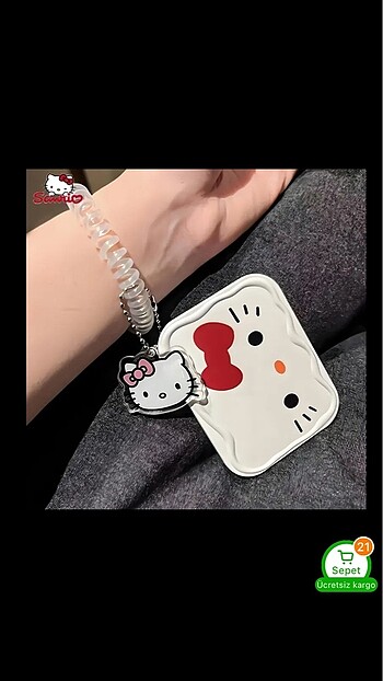 Hello kitty el aynası 4 parça