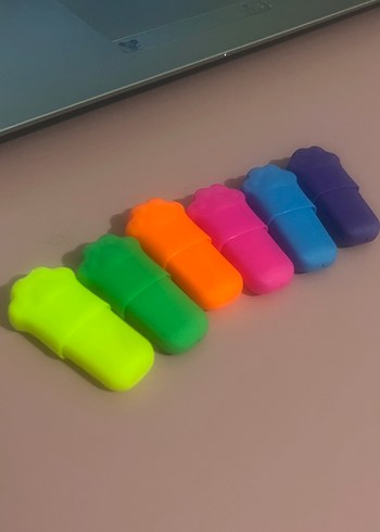 Renkli Mini Fosforlu Kalem Seti - Görsel 2