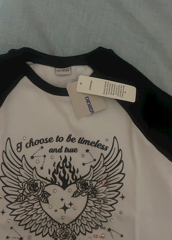 Kız Çocuk Siyah Beyaz Rock Punk Baskılı Tişört - Görsel 2