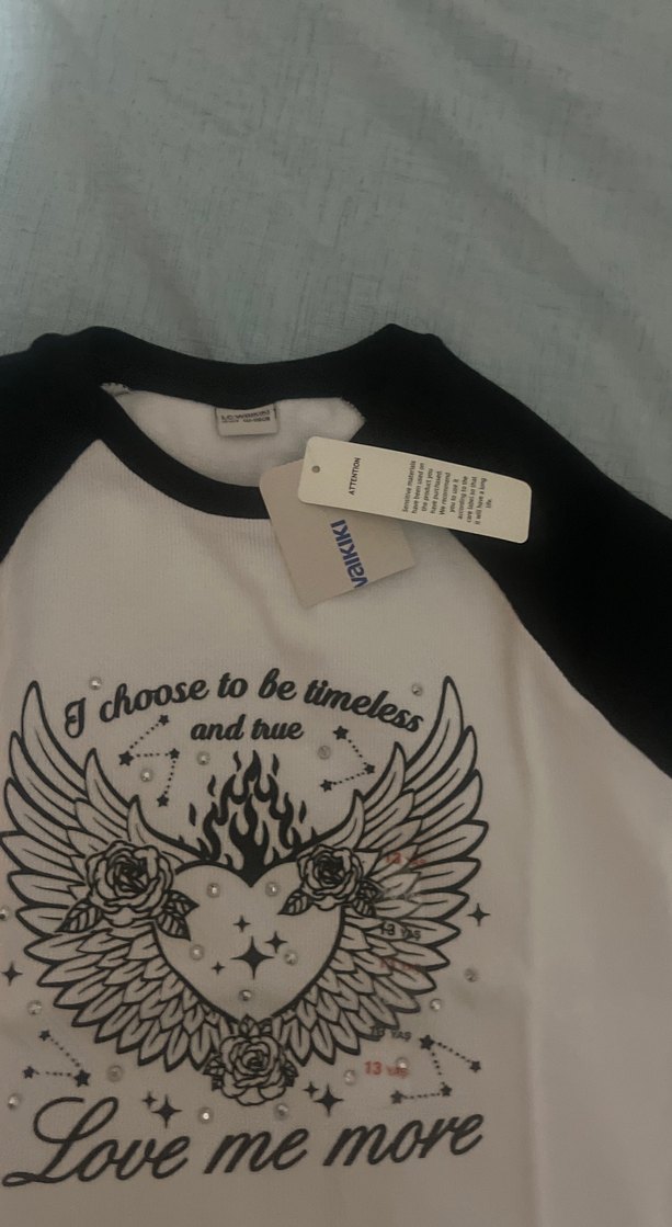 Kız Çocuk Siyah Beyaz Rock Punk Baskılı Tişört - Görsel 2