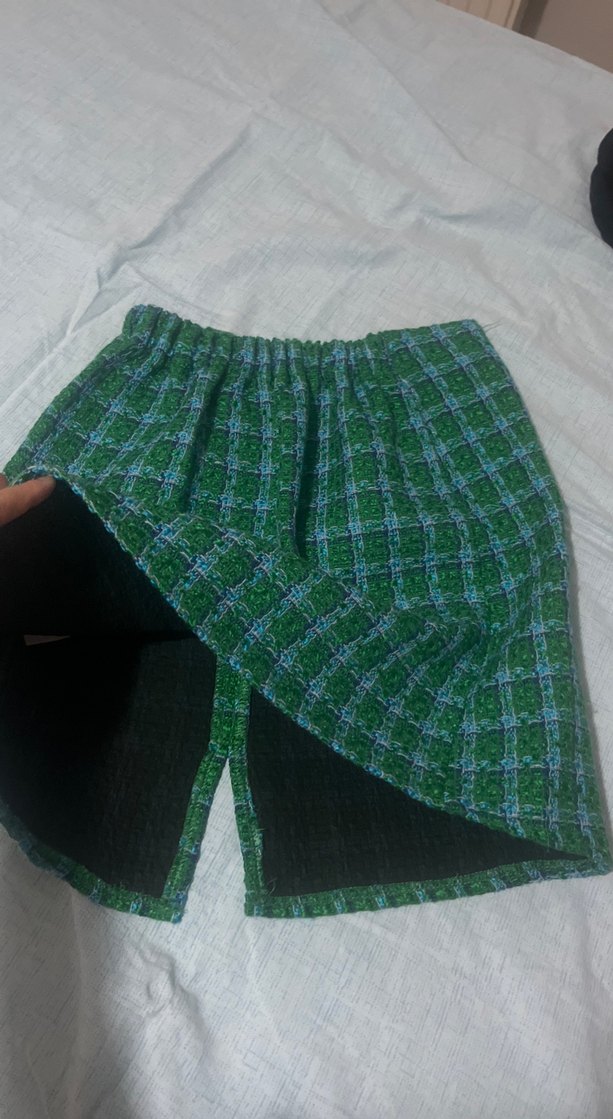 Yeşil Örme Mini Etek - Görsel 3