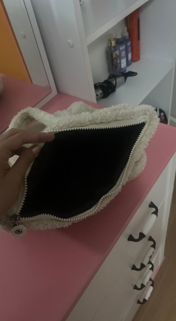 Beyaz Peluş Kadın Omuz Çantası - Görsel 4