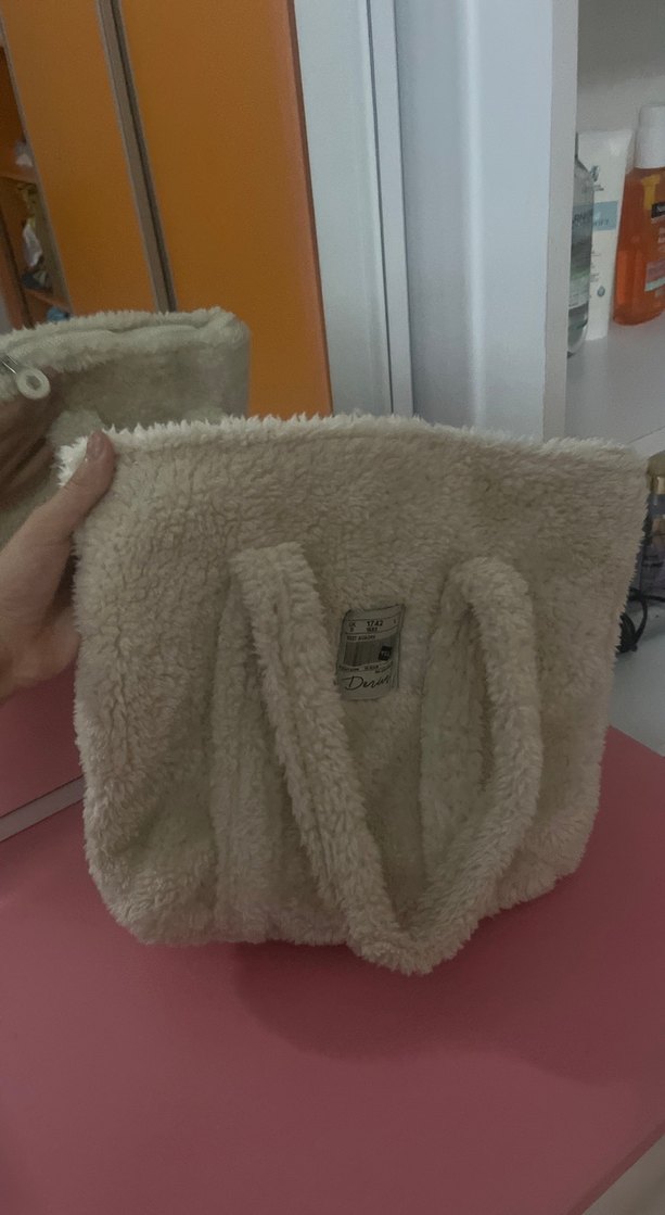 Beyaz Peluş Kadın Omuz Çantası - Görsel 3