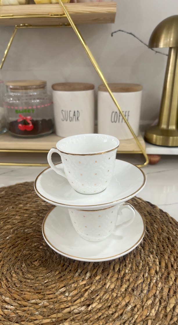 Beyaz Kahve Fincanı Seti - Görsel 4