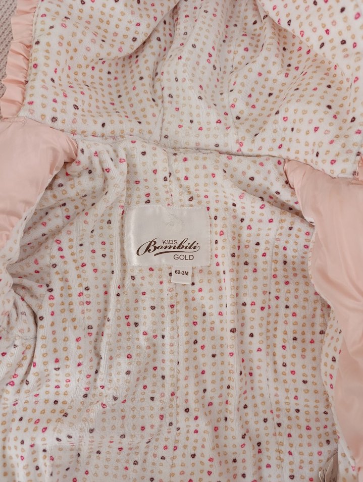 Pembe Kürklü Kız Bebek Tulumu Kapüşonlu - Görsel 4