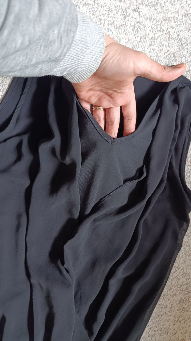 Kadın Siyah Uzun V Yakalı Tulum - Görsel 3