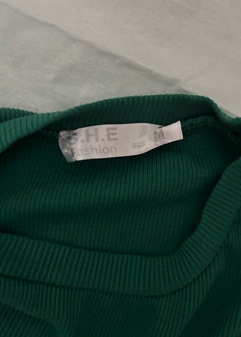 Kadın Koyu Yeşil Kısa Kollu Crop - Görsel 4