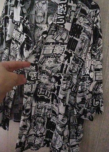 Defacto Anime Baskılı Salaş Gömlek - Görsel 3