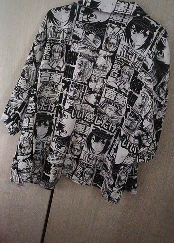 Defacto Anime Baskılı Salaş Gömlek - Görsel 5