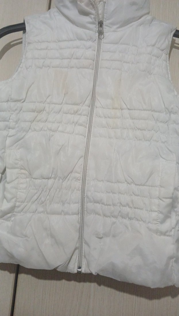 7-8 Yaş Beyaz Kısa Fermuarlı Yelek - Görsel 2