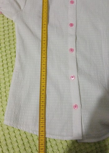 10 Yaş Kız Çocuk Beyaz Kısa Kollu Gömlek - Görsel 4