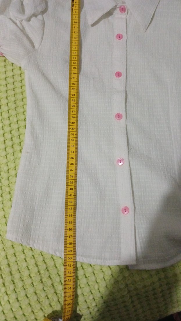 10 Yaş Kız Çocuk Beyaz Kısa Kollu Gömlek - Görsel 4