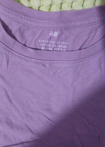 H&M 5 Yaş Mor Kız Çocuk Kısa Kollu Tişört - Görsel 2