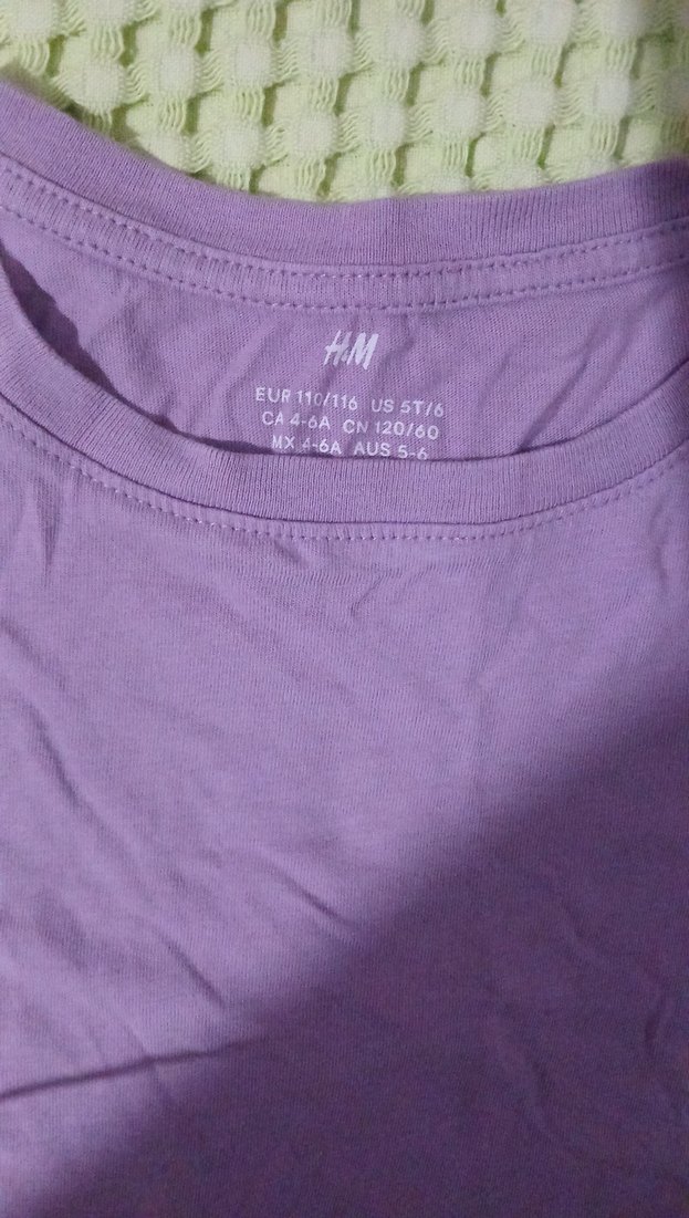 H&M 5 Yaş Mor Kız Çocuk Kısa Kollu Tişört - Görsel 2