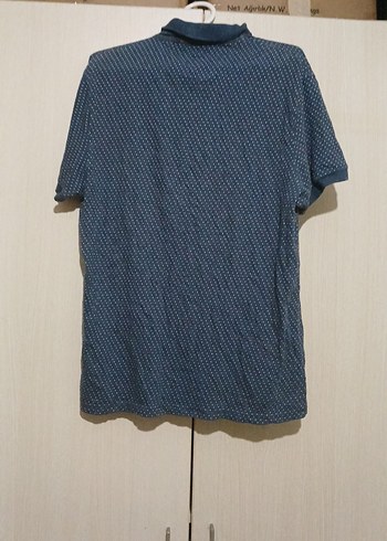 Erkek Mavi Denim Kısa Kollu Polo Tişört - Görsel 4