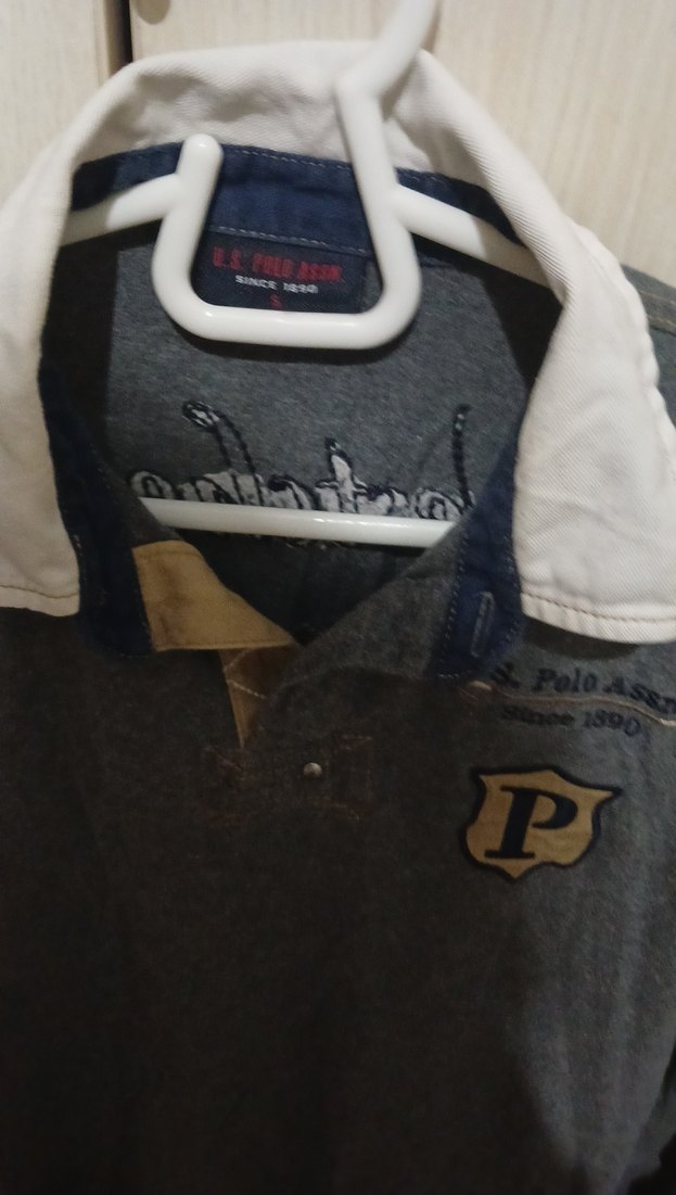 U.S Polo Gri Uzun Kollu Polo Tişört - Görsel 2