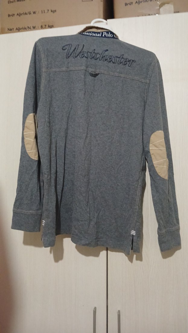 U.S Polo Gri Uzun Kollu Polo Tişört - Görsel 3