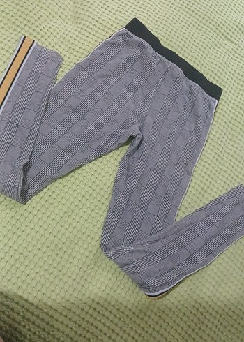 H&M 13 Yaş Gri Çizgili Tayt Pantolon - Görsel 3