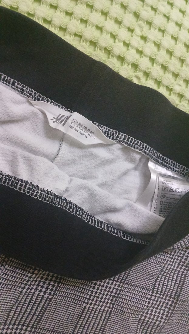 H&M 13 Yaş Gri Çizgili Tayt Pantolon - Görsel 2