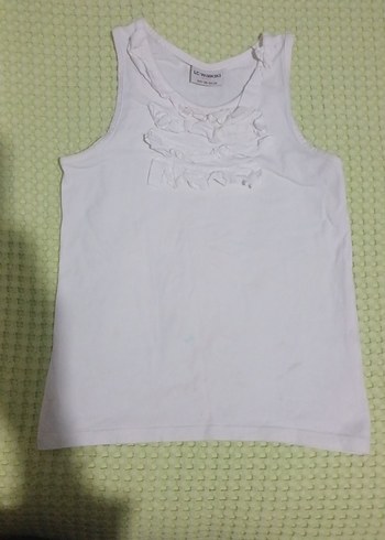 8 Yaş Kız Çocuk Beyaz Fırfırlı Atlet - Görsel 2