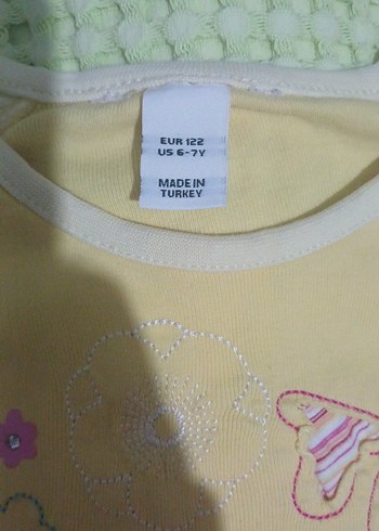 6 Yaş Kız Çocuk Sarı Uzun Kollu Baskılı Tişört - Görsel 3