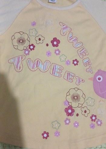 6 Yaş Kız Çocuk Sarı Uzun Kollu Baskılı Tişört - Görsel 2