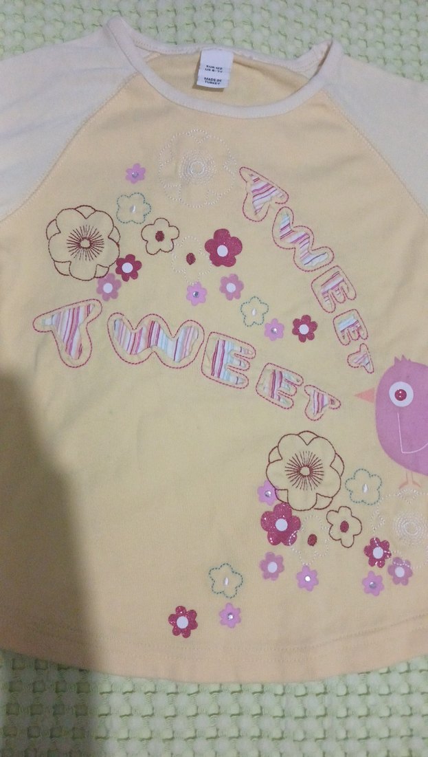 6 Yaş Kız Çocuk Sarı Uzun Kollu Baskılı Tişört - Görsel 2