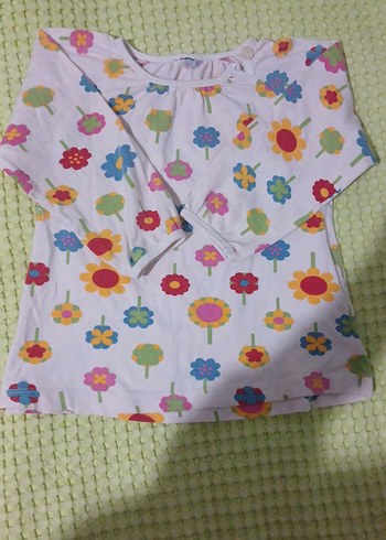 4-5Yaş Çiçek Desenli Kız Çocuk Bluzu - Görsel 2