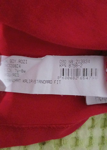 6-7 Yaş Kırmızı Uzun Kollu Kız Çocuk Tişörtü - Görsel 4