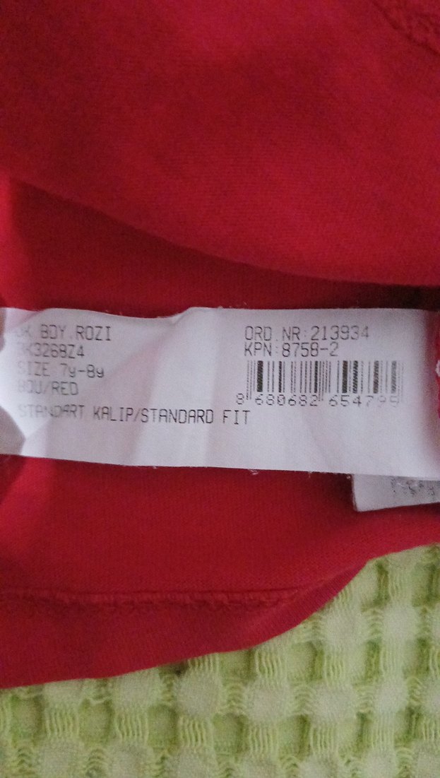 6-7 Yaş Kırmızı Uzun Kollu Kız Çocuk Tişörtü - Görsel 4