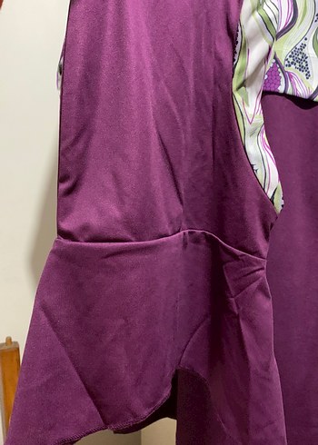 Mor Bağlama Desenli Uzun Kollu tesettür mayo 3lü - Görsel 2