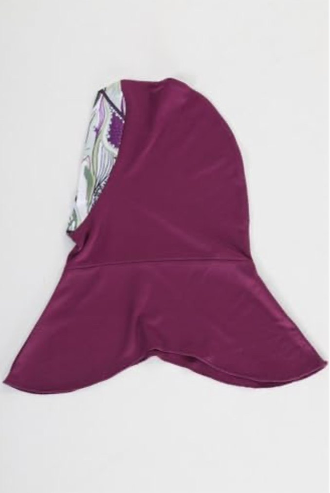 Mor Bağlama Desenli Uzun Kollu tesettür mayo 3lü - Görsel 5