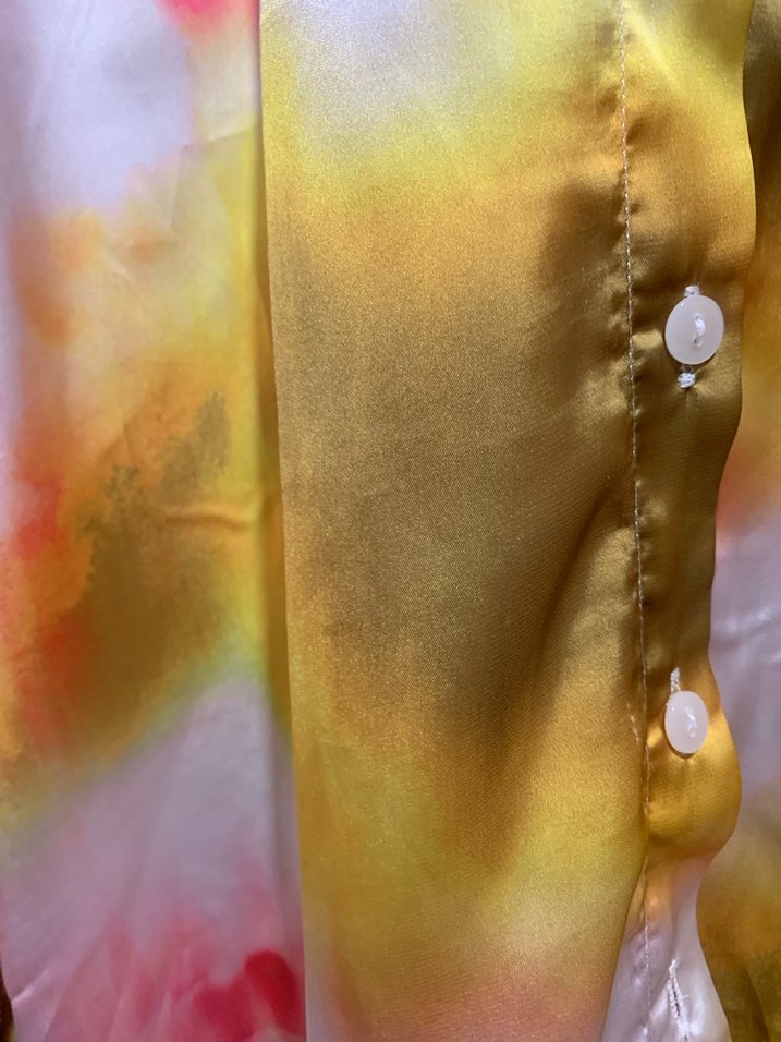 Çok Renkli Bohem Uzun Kollu saten Gömlek - Görsel 4