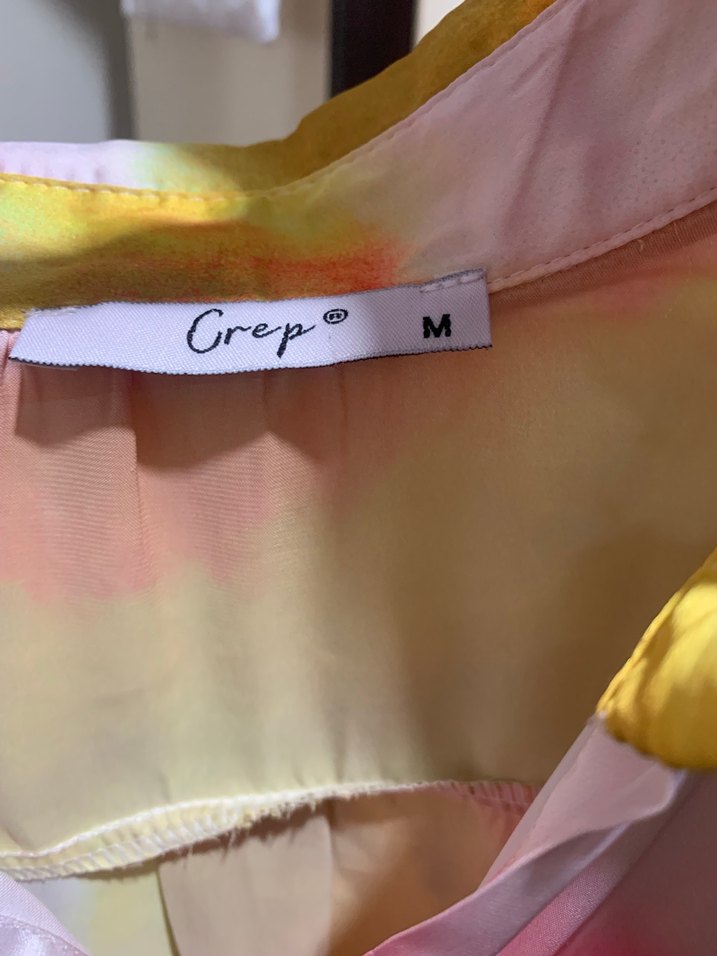 Çok Renkli Bohem Uzun Kollu saten Gömlek - Görsel 3