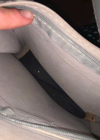 Gri Minimalist Deri Kadın Çanta - Görsel 5