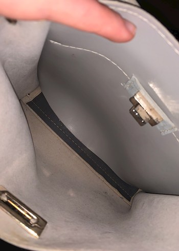 Gri Minimalist Deri Kadın Çanta - Görsel 4