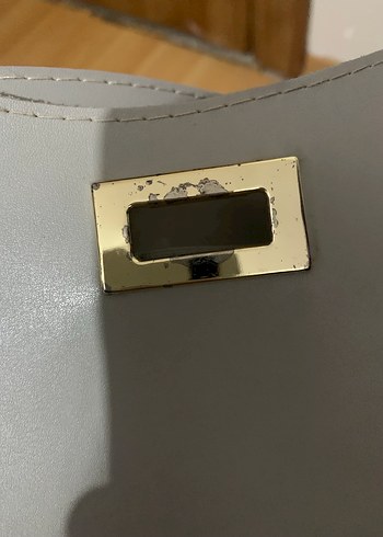 Gri Minimalist Deri Kadın Çanta - Görsel 6