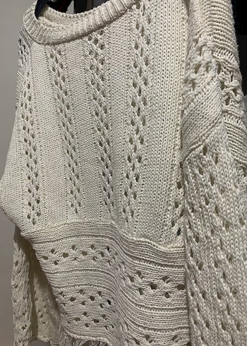 Bohem Uzun Kollu Örgü Kadın Kazak - Görsel 3