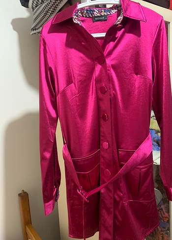 Parlak Pembe Uzun Kadın tunik - Görsel 5