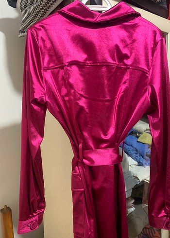 Parlak Pembe Uzun Kadın tunik - Görsel 4