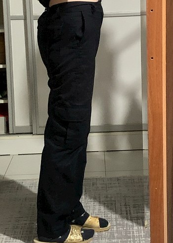 Lacivert kumaş kargo pantalon - Görsel 2