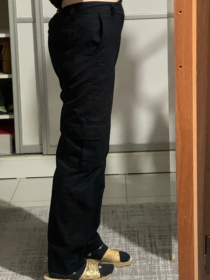 Lacivert kumaş kargo pantalon - Görsel 2