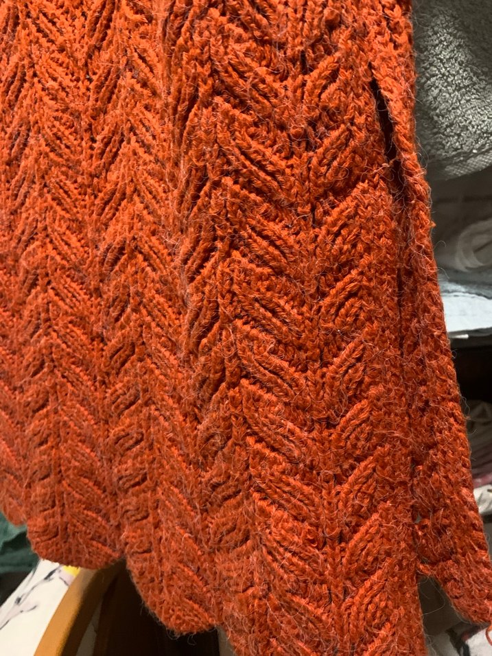 Vintage Kısa Kollu V Yakalı Örgü yünlü  Elbisesi - Görsel 3