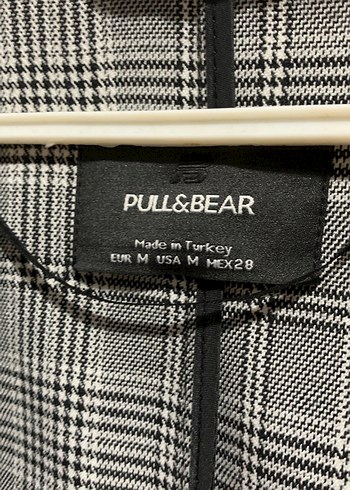 Pull and bear Gri Ekose Kadın Midi Blazer Ceket - Görsel 2