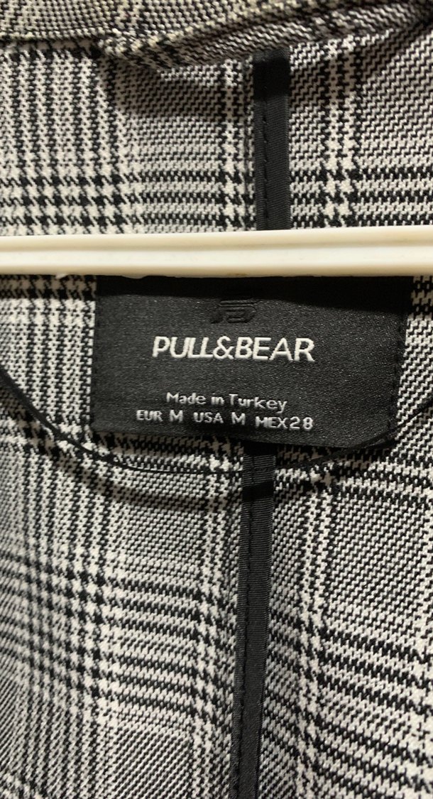 Pull and bear Gri Ekose Kadın Midi Blazer Ceket - Görsel 2
