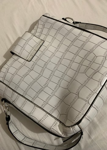 Beyaz Yılan Baskılı Kadın Deri Çanta - Görsel 3