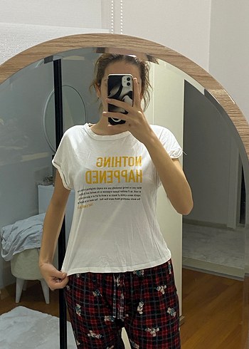 Diğer Beyaz Baskılı Kadın Tişört