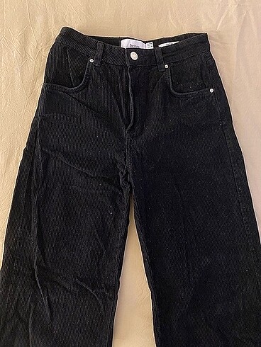 s Beden siyah Renk Bershka wide leg kadife