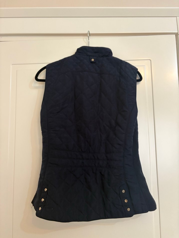 Fermuarlı Kapitone Lacivert Kadın Yelek - Görsel 2